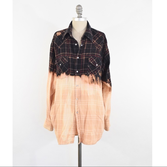 LF Tops - The Ragged Priest (LF) Dip-Dyed Flannel Tunic